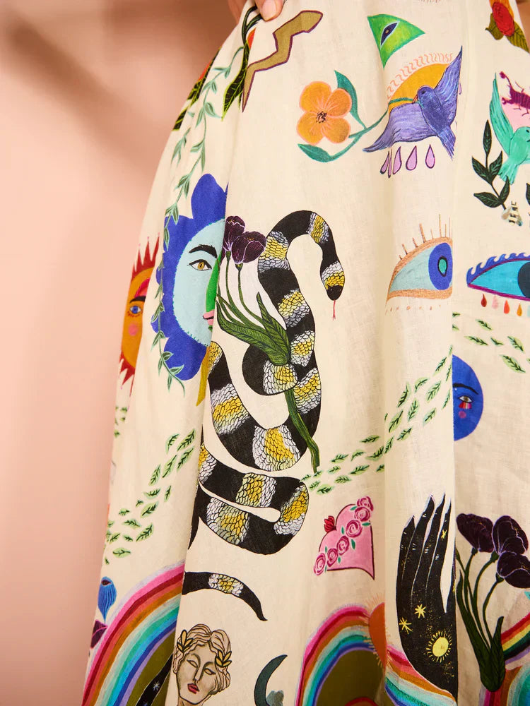 Maxi-jurk met Sierlijke Print