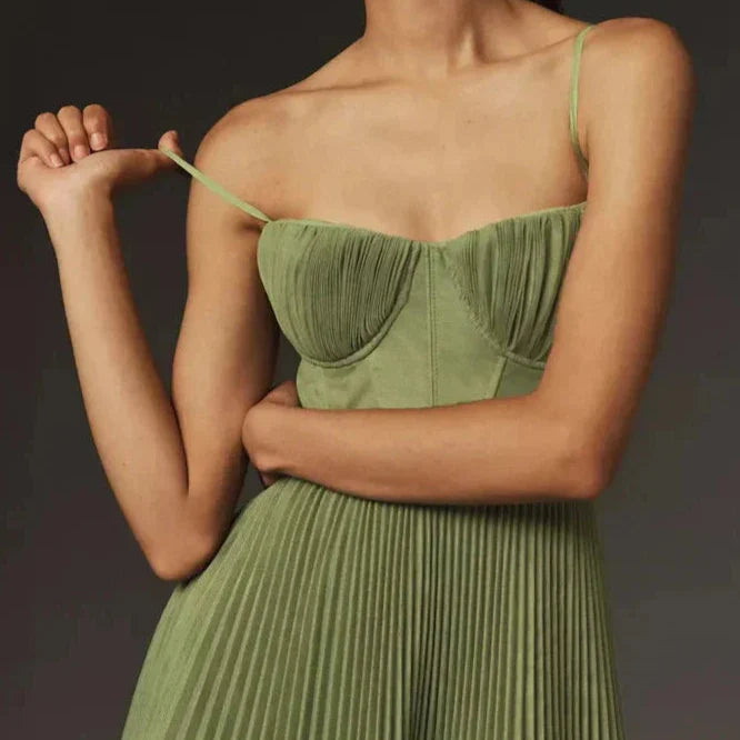 Plissé Jurk met Corset