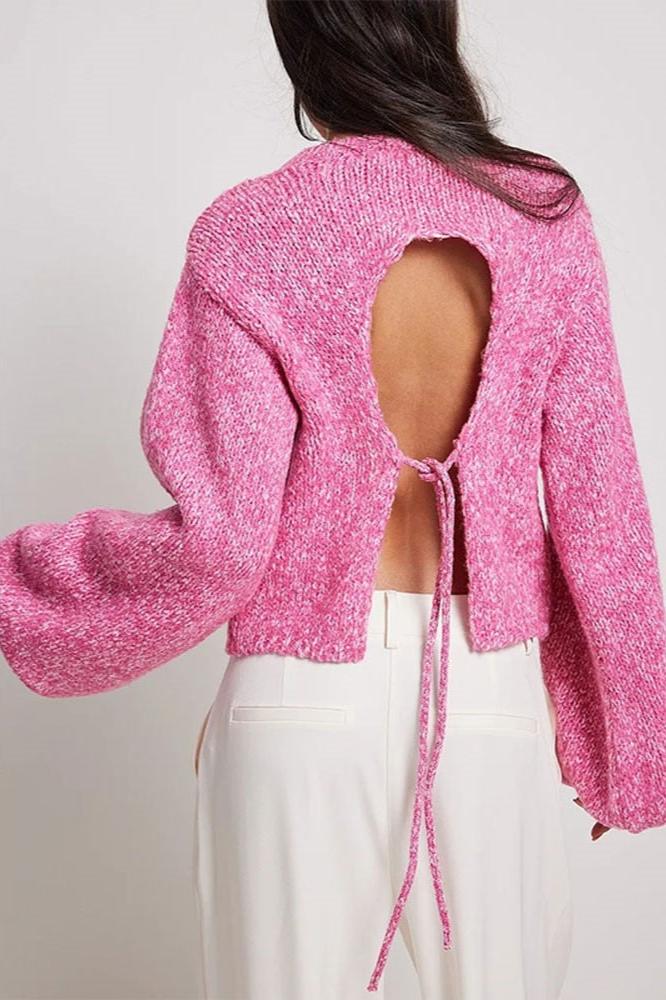 Gebreide trui met open rug