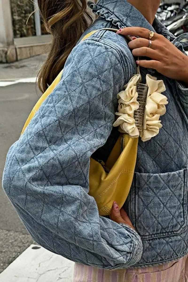 Gewatteerd Jasje met Ruches