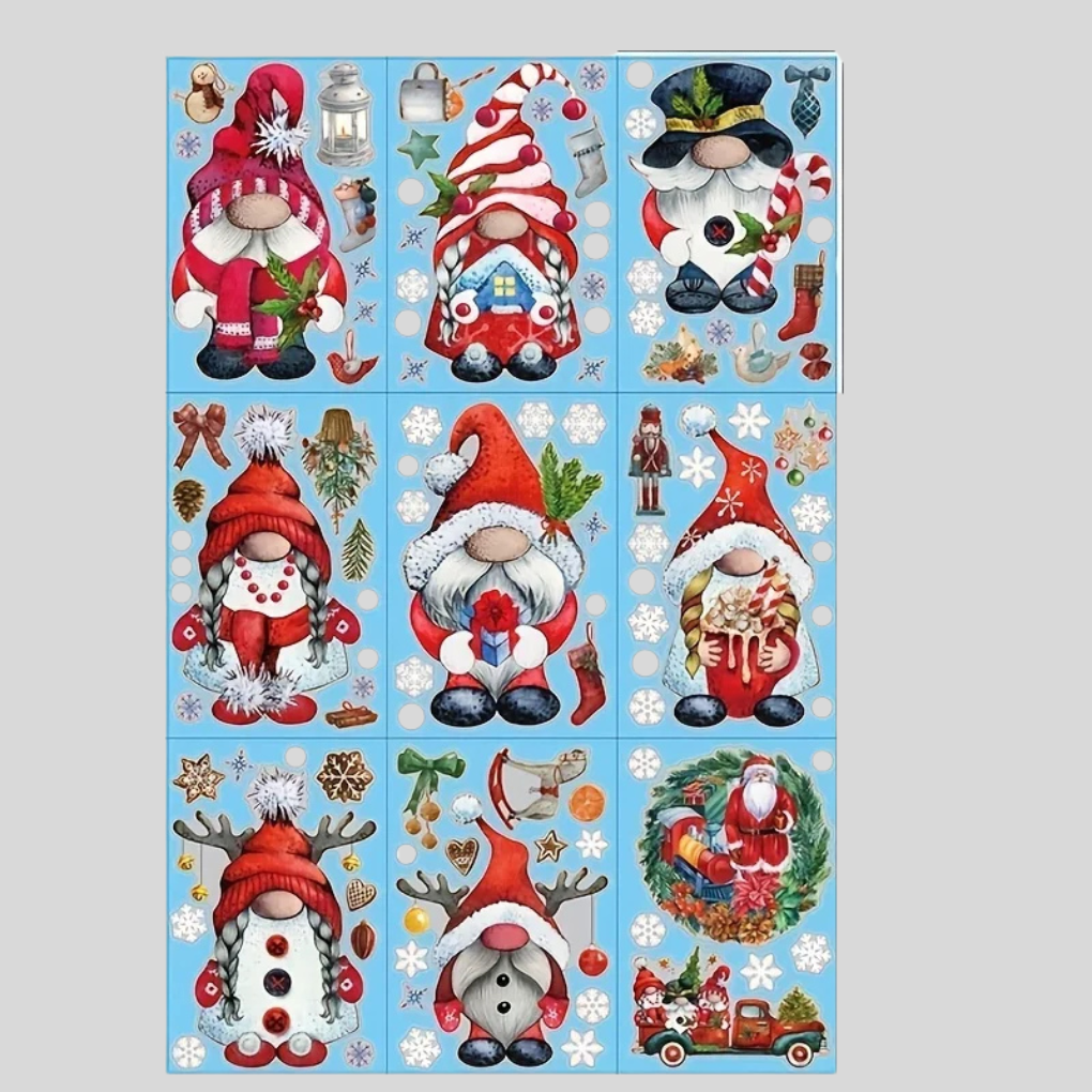 XL Raamstickerset - Kerstmanthema (9 vellen)