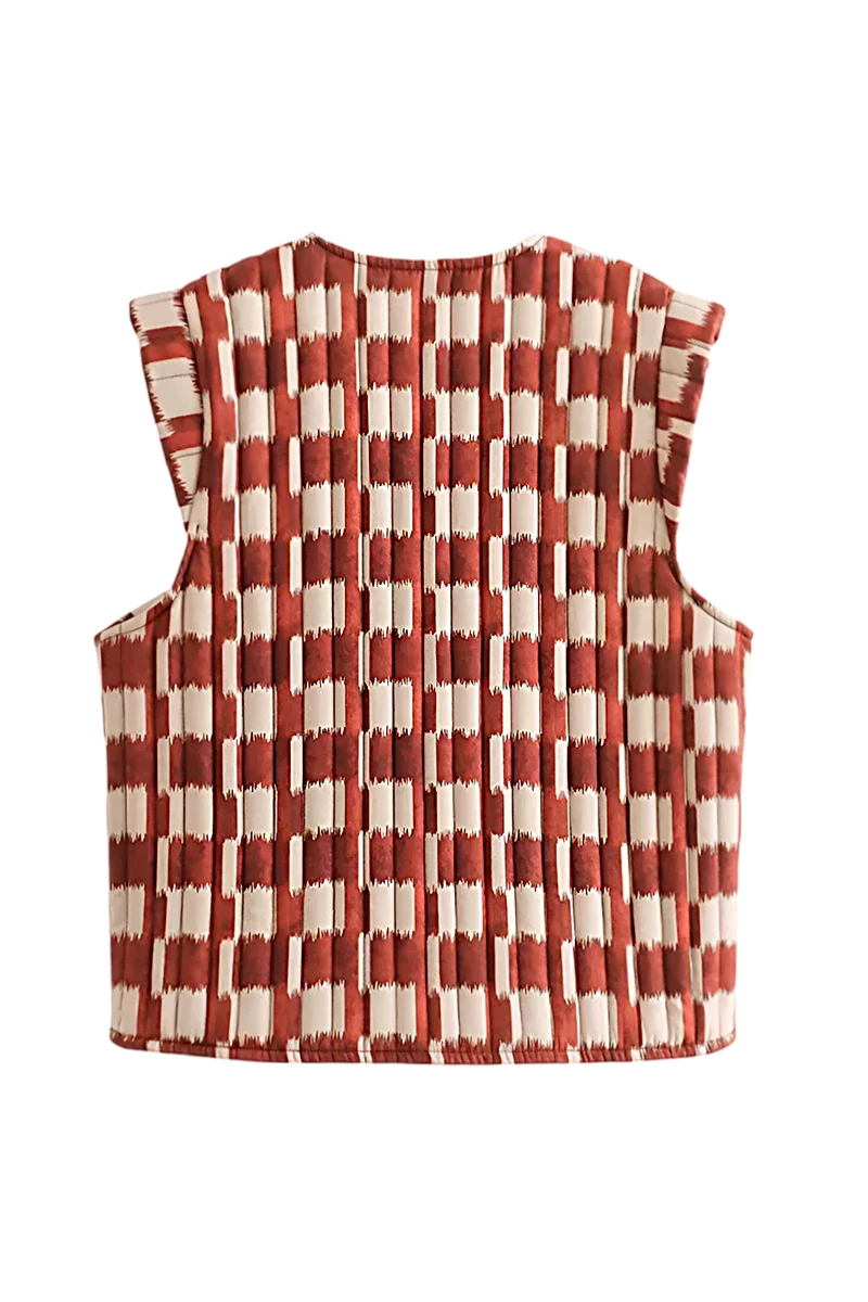 Mouwloos Gilet met Geometrische Print