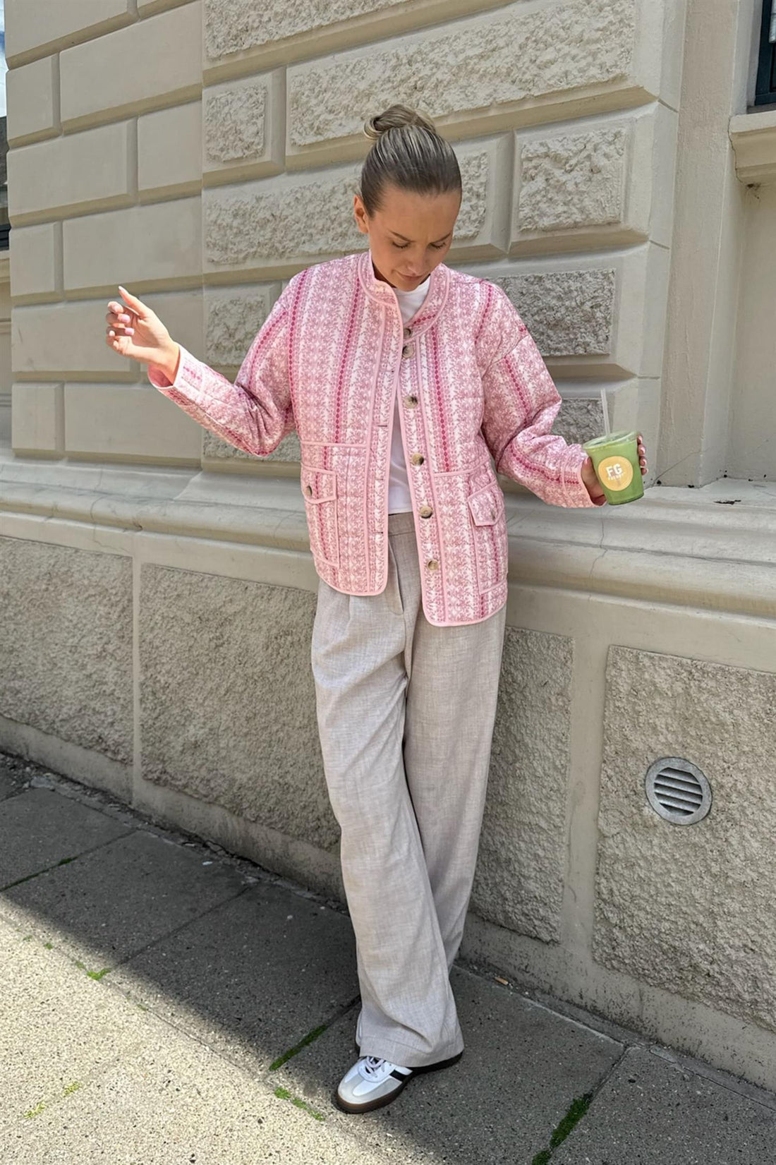 Gewatteerd Jack met Ingeweven Motief