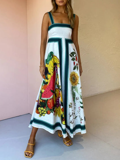 Maxi-jurk met Botanische Print