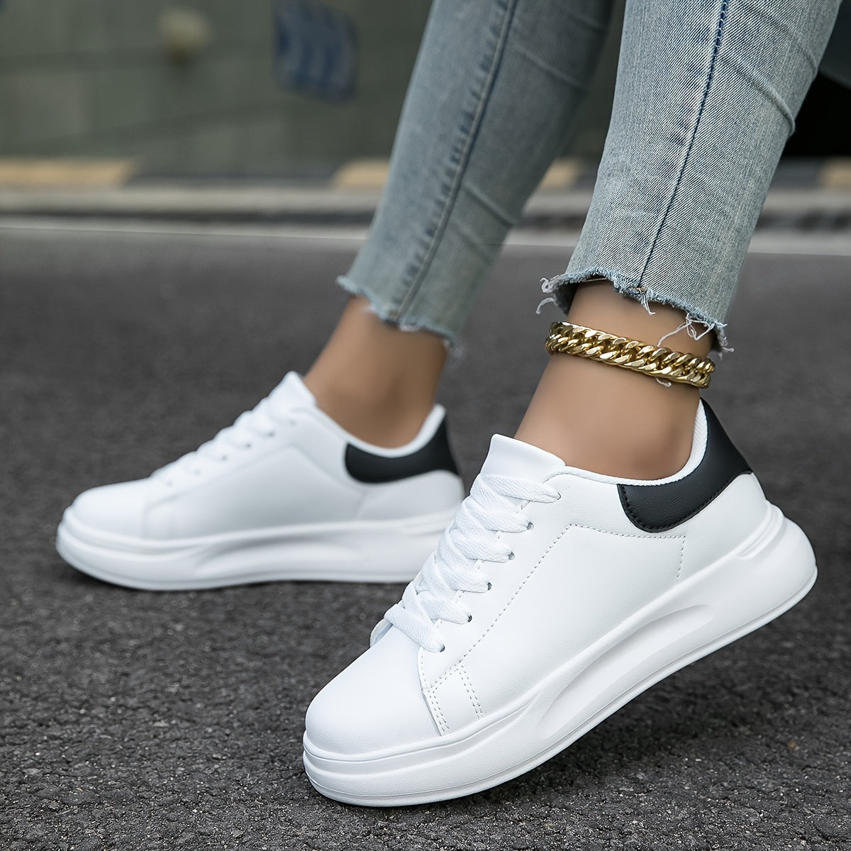 Dames schone witte leren sneakers