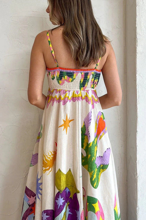 Maxi Jurk met Spaghettibandjes en Boho Glam Vibe