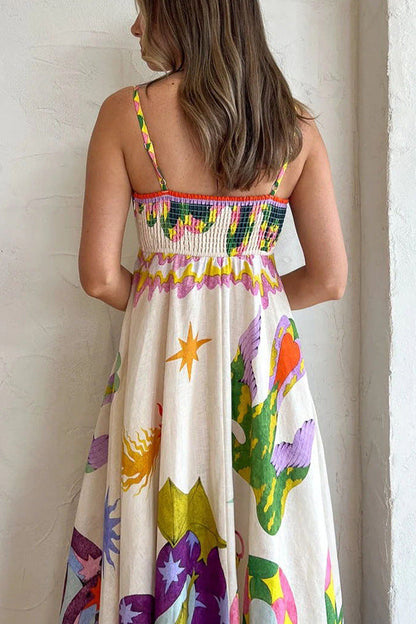 Maxi Jurk met Spaghettibandjes en Boho Glam Vibe