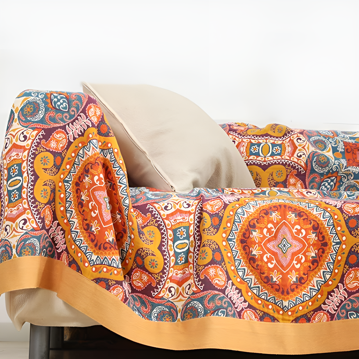 Sunrise Boho omkeerbare deken – artistieke warmte met dubbelzijdig ontwerp