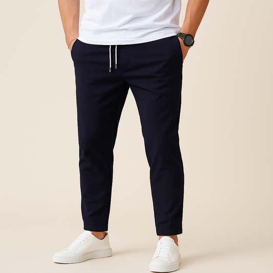 Slim fit broek met trekkoord voor heren