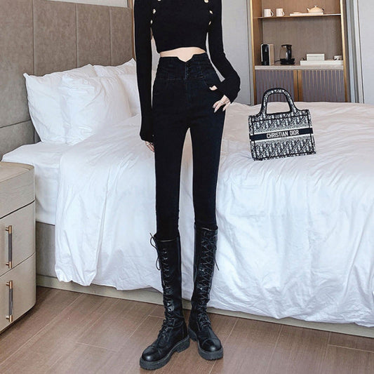 Damesjeans met hoge taille