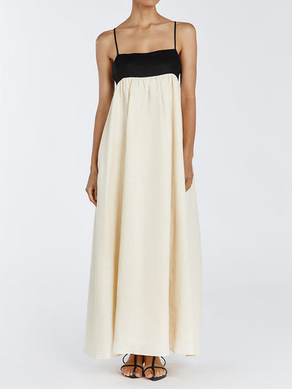 Tweekleurige Empire Maxi Jurk