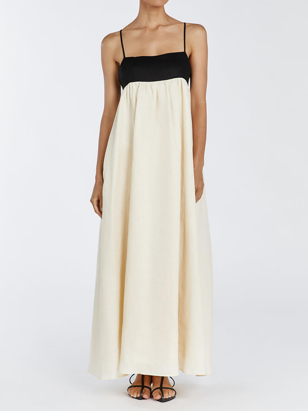 Tweekleurige Empire Maxi Jurk