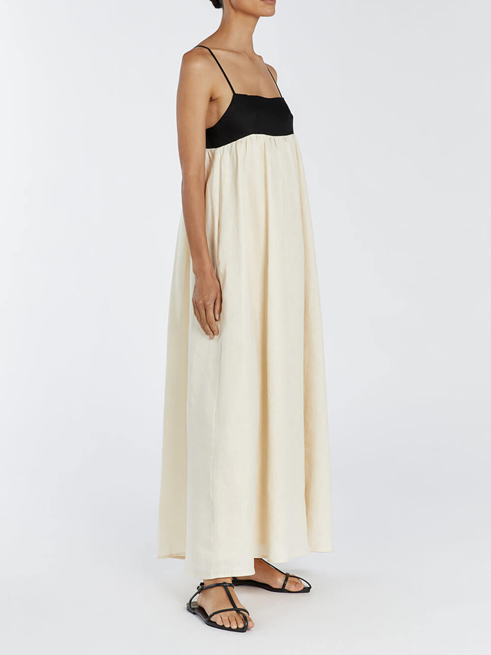 Tweekleurige Empire Maxi Jurk