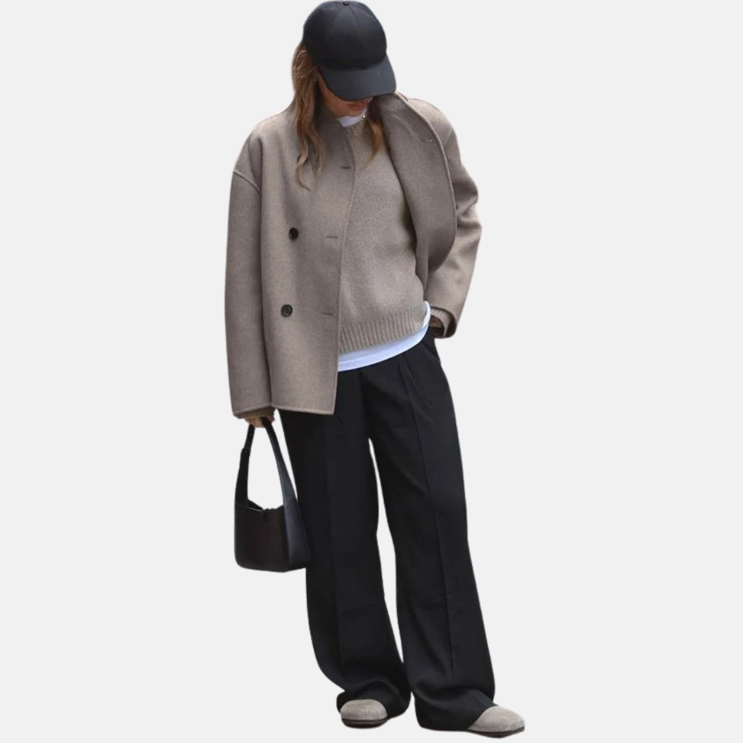 Vintage wollen jas voor dames