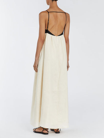 Tweekleurige Empire Maxi Jurk