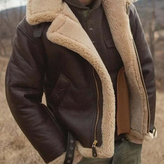 Shearling schapenvacht pilotenjack