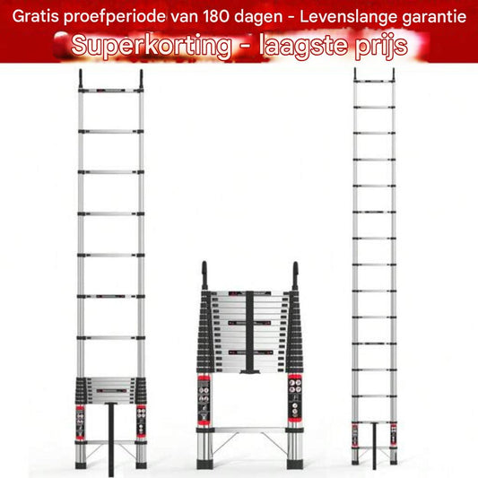Telescopische ladder van 5 m/16,4 ft – lichtgewicht, draagbaar en uitschuifbaar