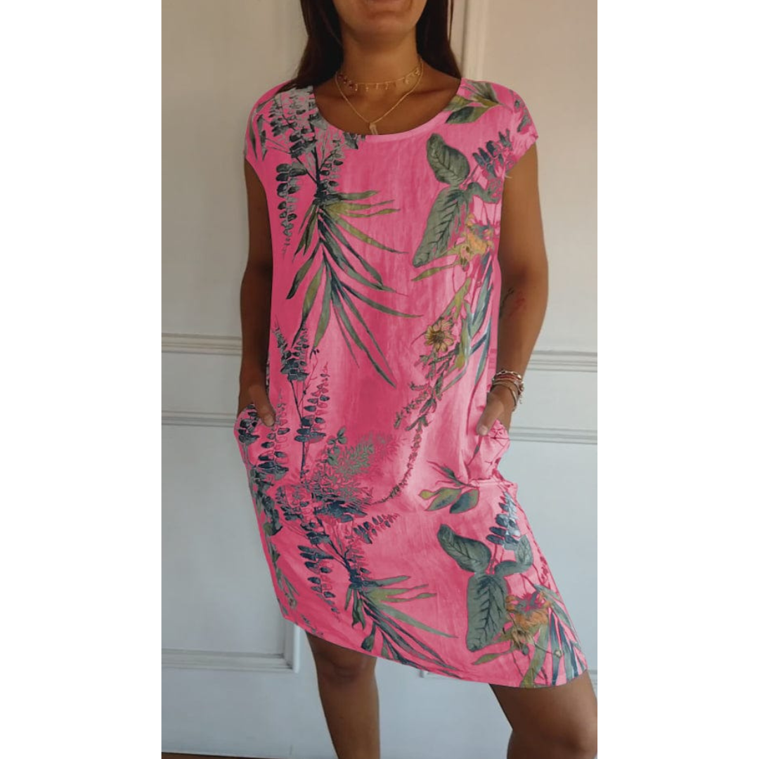 Comfortabele jurk met ronde hals