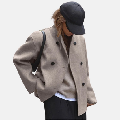 Vintage wollen jas voor dames