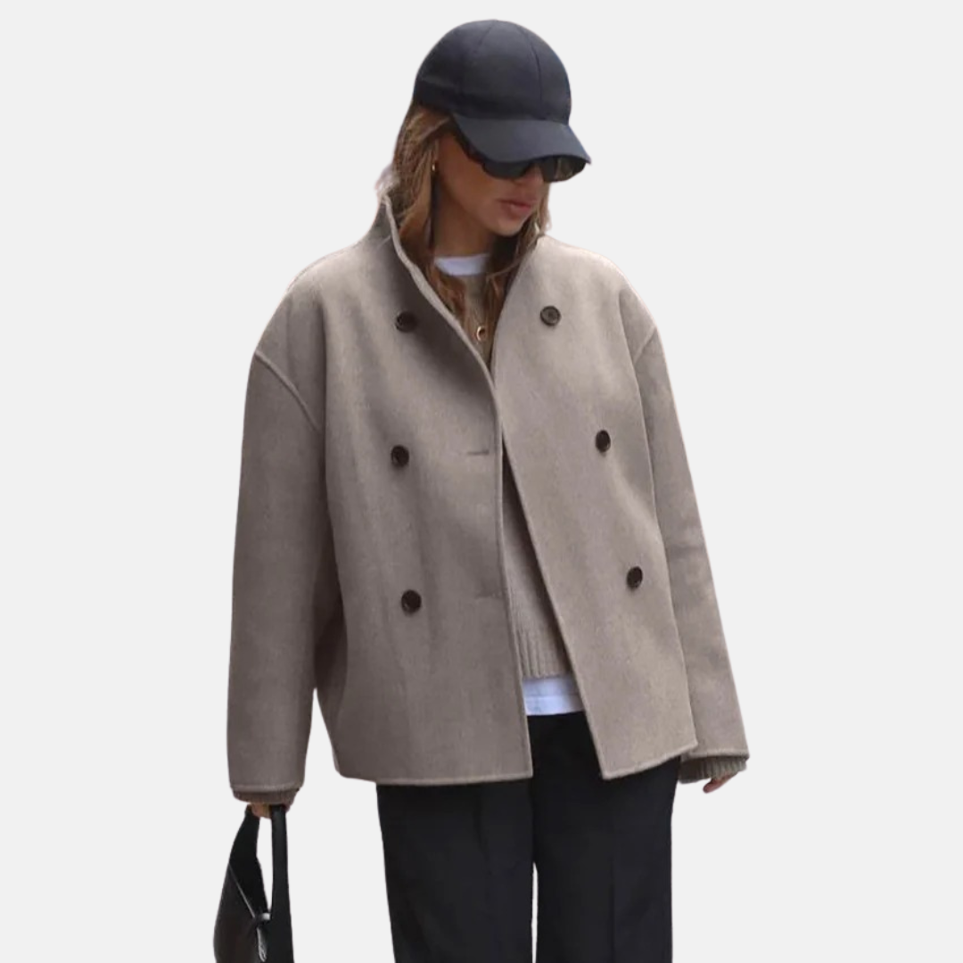 Vintage wollen jas voor dames