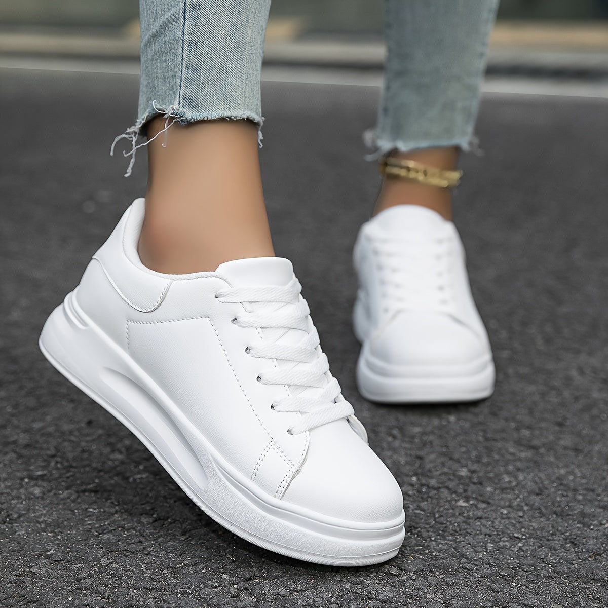 Witte leren sneakers voor dames