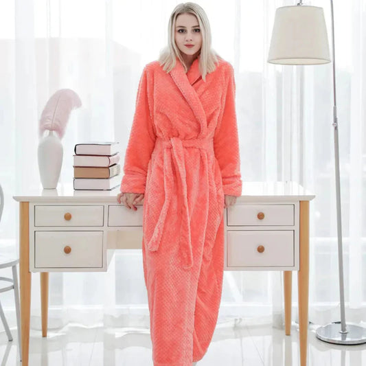 Pluche badjas met capuchon voor dames