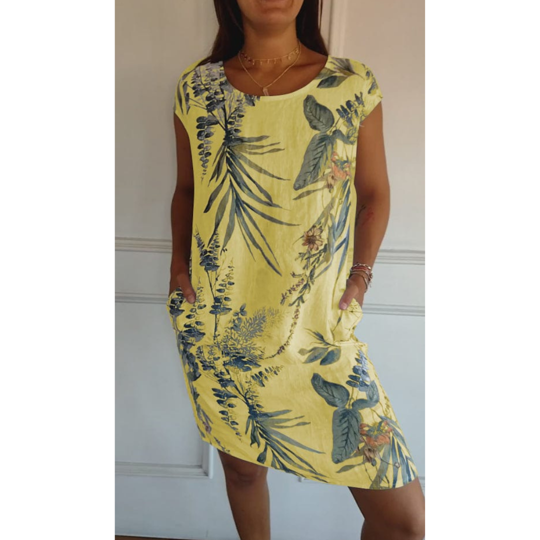 Comfortabele jurk met ronde hals