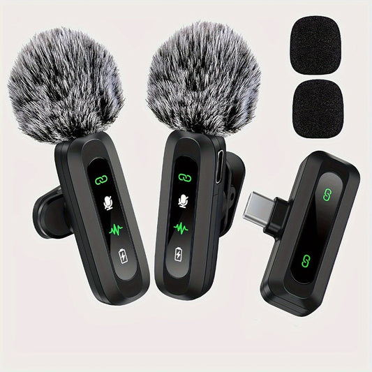 Wireless Lavalier Microphone with USB-C Connectivity for Smartphones and Tablets – Compact Design, Ideal for Podcasts and Vlogs-2