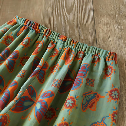 2-delige katoenen loungewear met vlinderprint