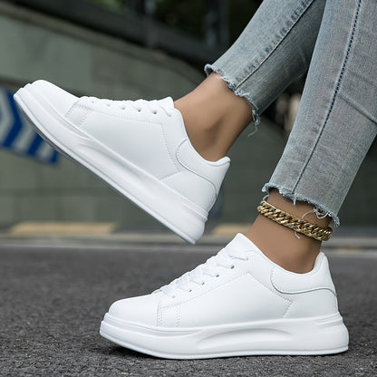 Dames schone witte leren sneakers