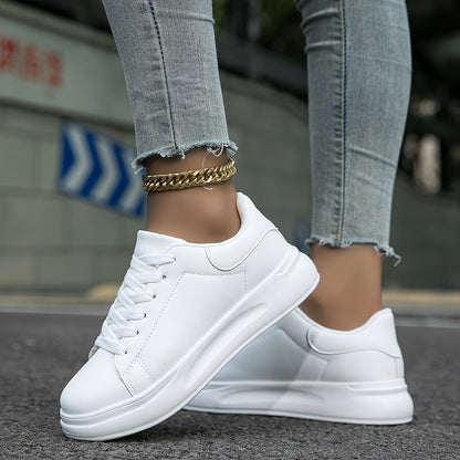 Dames schone witte leren sneakers