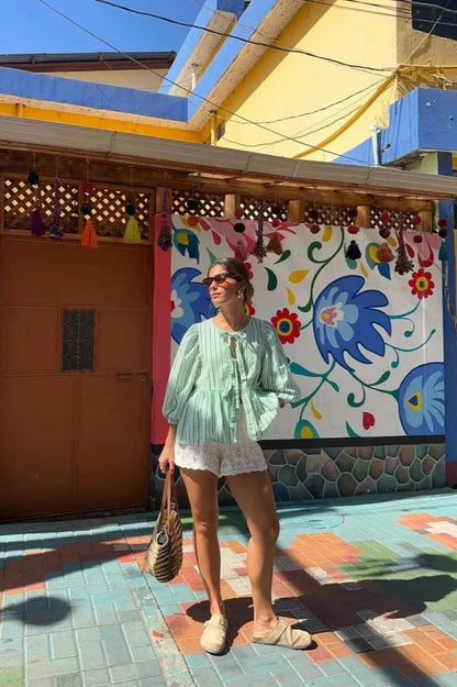 Gestreepte Blouse met Lange Mouwen