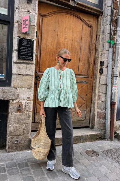 Gestreepte Blouse met Lange Mouwen