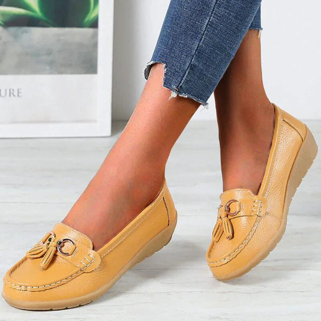 Retro loafers met sleehak voor dames