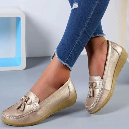 Retro loafers met sleehak voor dames