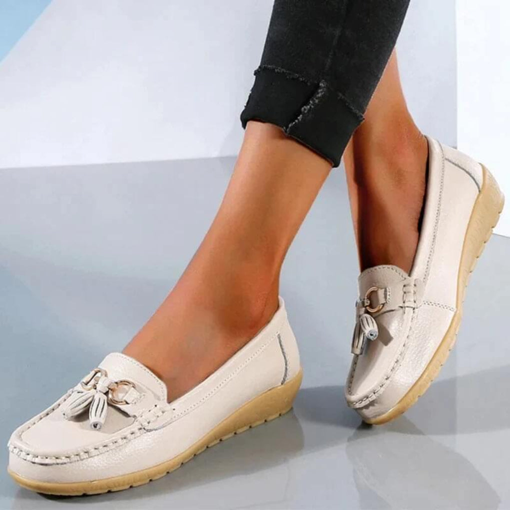 Retro loafers met sleehak voor dames