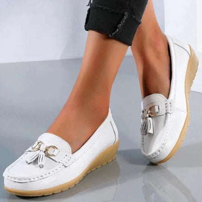 Retro loafers met sleehak voor dames