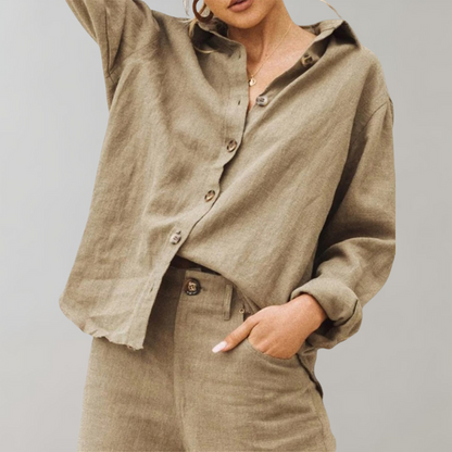 Vintage linnen blouse voor dames