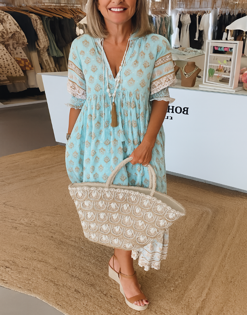 Bohemian lantaarnmouwjurk