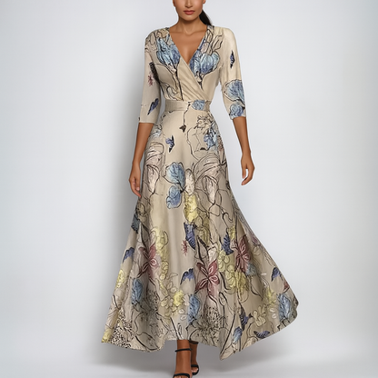 Zomerse bohemian maxi-jurk met V-hals