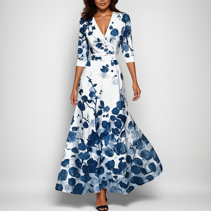 Zomerse bohemian maxi-jurk met V-hals