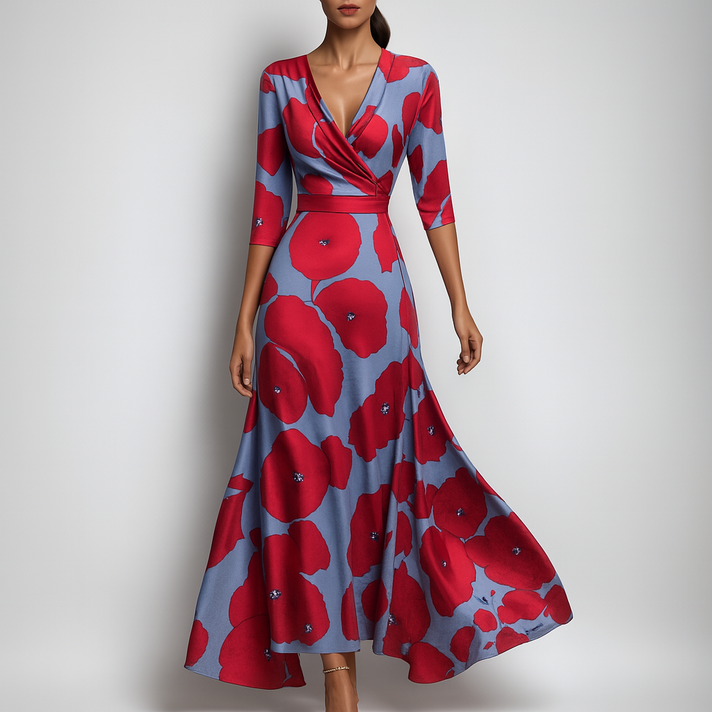 Zomerse bohemian maxi-jurk met V-hals