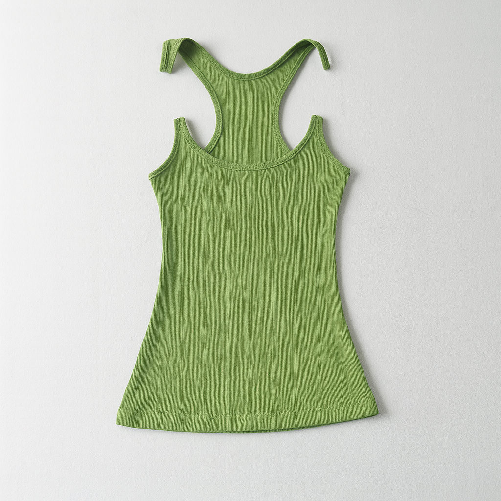 Dames onzichtbare band geribbelde tanktop