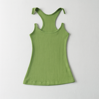 Dames onzichtbare band geribbelde tanktop