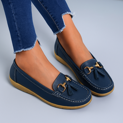 Retro loafers met sleehak voor dames