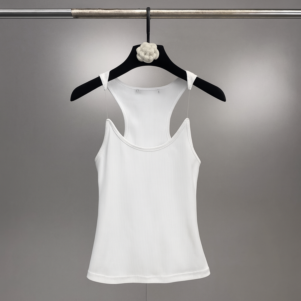 Dames onzichtbare band geribbelde tanktop