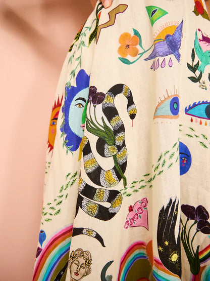 Maxi-jurk met Sierlijke Print