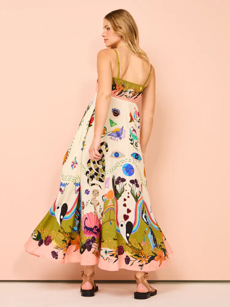 Maxi-jurk met Sierlijke Print