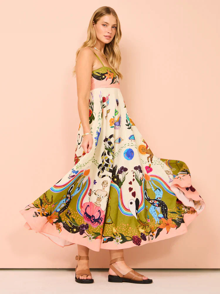 Maxi-jurk met Sierlijke Print