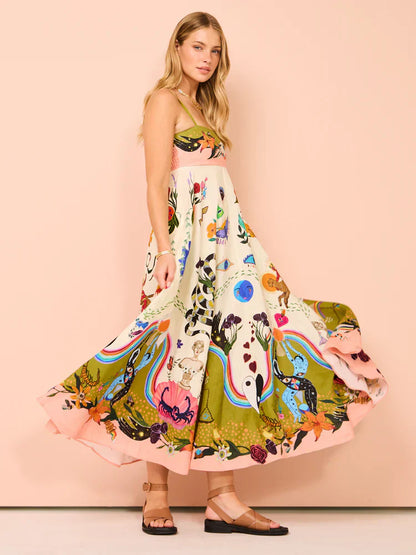 Maxi-jurk met Sierlijke Print
